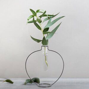Abbott Collection Round Frame Glass Bud Vase - Wide Shape